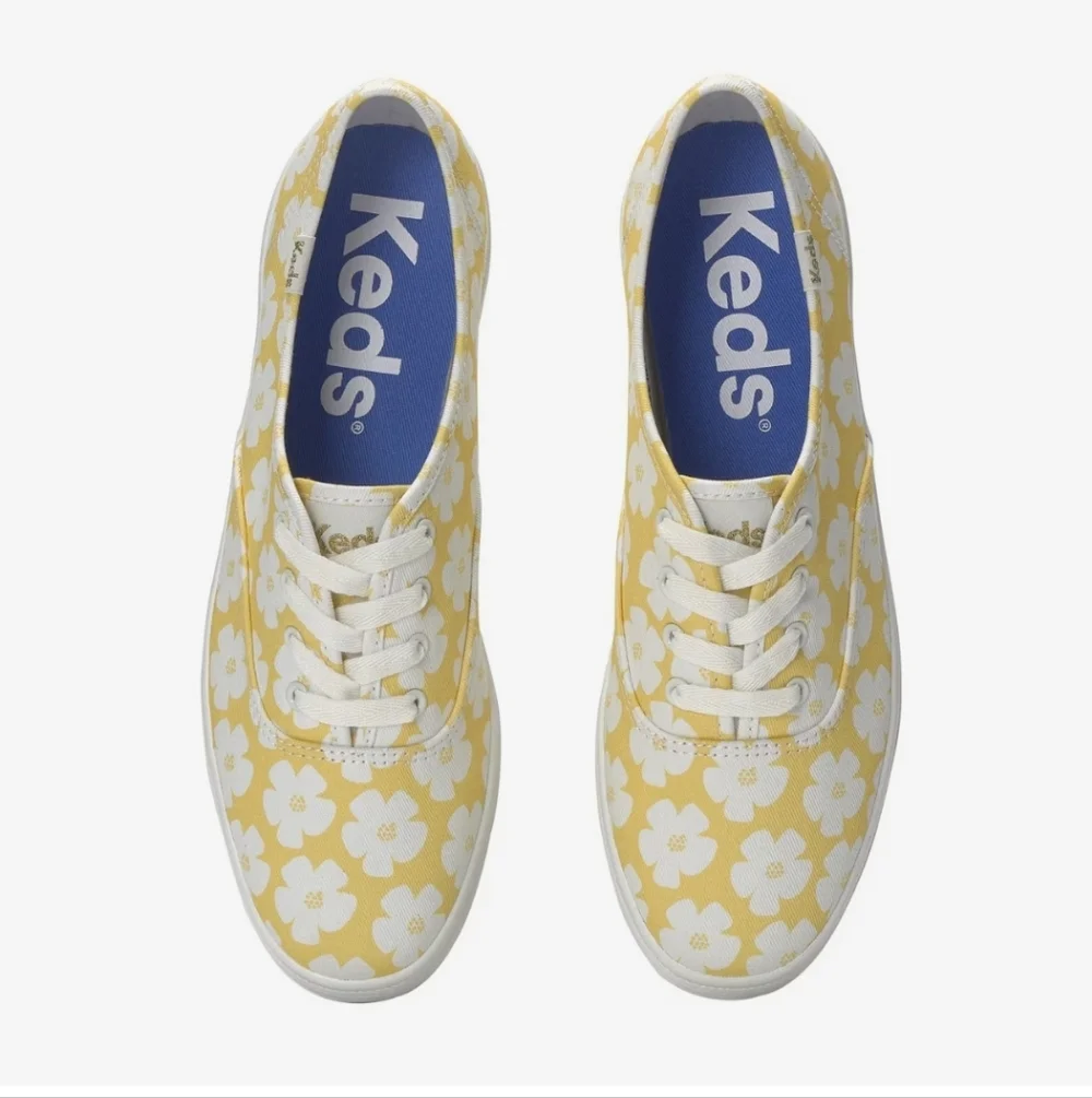 Keds Yellow and White Floral Sneakers Womens Size 8.5 - Picture 2 of 9